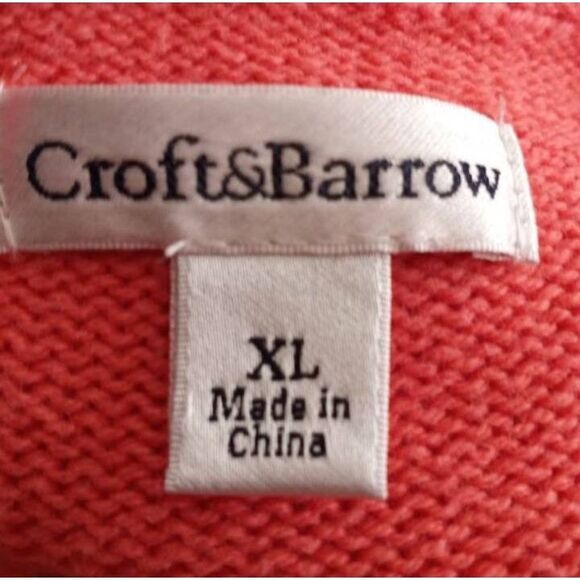 CROFT & BARROW CORAL SWEATER SZ.XL EUC. - Picture 5 of 7